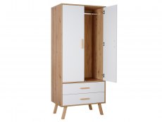 Harmony Harmony Austin White and Oak 2 Door 2 Drawer Double Wardrobe (Flat Packed)