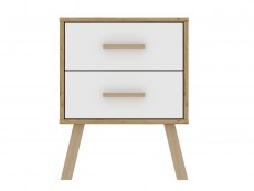 Harmony Harmony Austin White and Oak 2 Drawer Bedside Cabinet (Flat Packed)