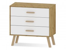 Harmony Harmony Austin White and Oak 3 Drawer Chest of Drawers (Flat Packed)