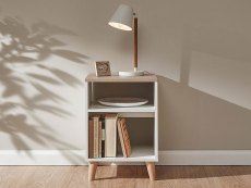 GFW GFW Alma White and Oak Lamp Table (Flat Packed)