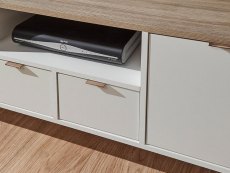 GFW GFW Alma White and Oak 2 Door 2 Drawer Large TV Unit (Flat Packed)