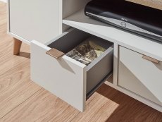 GFW GFW Alma White and Oak 2 Door 2 Drawer Large TV Unit (Flat Packed)