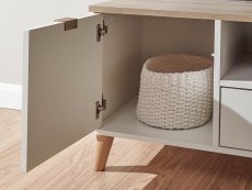 GFW GFW Alma White and Oak 2 Door 2 Drawer Large TV Unit (Flat Packed)