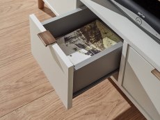 GFW GFW Alma White and Oak 1 Door 2 Drawer Small TV Unit (Flat Packed)