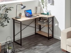 GFW GFW Bramwell Sonoma Oak Folding Right Corner Desk (Flat Packed)