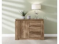 GFW GFW Canyon Oak 1 Door 3 Drawer Compact Sideboard