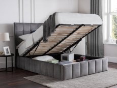 Julian Bowen Gatsby 4ft6 Double Light Grey Upholstered Fabric Ottoman Bed Frame