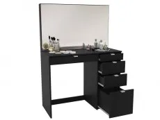 Birlea Birlea Ava Black 5 Drawer Dressing Table and Mirror