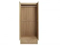 GFW GFW Catania Euro Oak 2 Door 1 Drawer Double Wardrobe