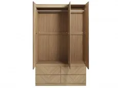 GFW GFW Catania Euro Oak 3 Door 4 Drawer Triple Wardrobe