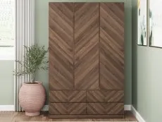 GFW GFW Catania Royal Walnut 3 Door 4 Drawer Triple Wardrobe