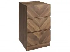 GFW GFW Catania Royal Walnut 3 Drawer Bedside Table