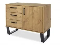 Core Products Core Texas 1 Door 3 Drawer Waxed Pine Wooden Small Sideboard