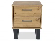 Core Core Texas Waxed Pine 2 Drawer Wooden Bedside Table