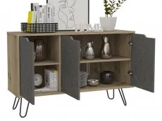 Core Core Manhattan Pine and Stone Effect 3 Door Medium Sideboard