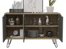 Core Core Manhattan Pine and Stone Effect 3 Door Medium Sideboard
