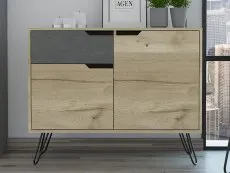 Core Core Manhattan Pine and Stone Effect 2 Door 1 Drawer Small Sideboard