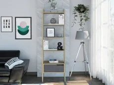Core Core Manhattan Pine and Stone Effect 1 Drawer Ladder Bookcase