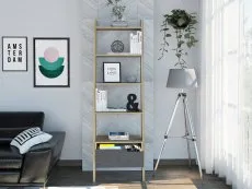 Core Core Manhattan Pine and Stone Effect 1 Drawer Ladder Bookcase