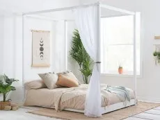 Birlea Birlea Darwin White Four Poster Wooden Bed Frame