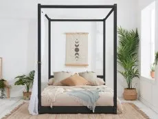 Birlea Birlea Darwin Black Four Poster Wooden Bed Frame