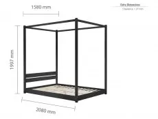 Birlea Birlea Darwin Black Four Poster Wooden Bed Frame