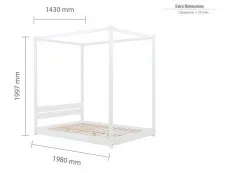 Birlea Birlea Darwin White Four Poster Wooden Bed Frame