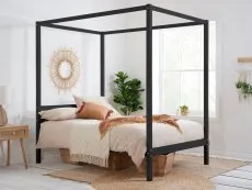 Birlea Birlea Mercia Black Four Poster Wooden Bed Frame