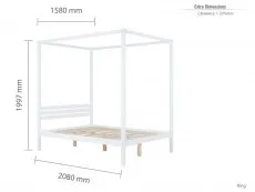 Birlea Birlea Mercia White Four Poster Wooden Bed Frame