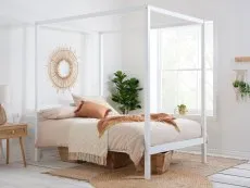 Birlea Birlea Mercia White Four Poster Wooden Bed Frame