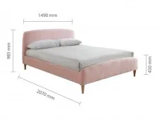 Birlea Furniture & Beds Birlea Otley 4ft6 Double Pink Boucle Fabric Bed Frame