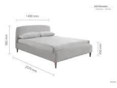 Birlea Furniture & Beds Birlea Otley 4ft6 Double Grey Boucle Fabric Bed Frame