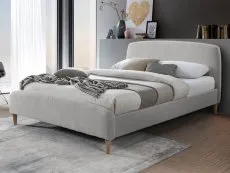 Birlea Furniture & Beds Birlea Otley 4ft6 Double Grey Boucle Fabric Bed Frame