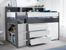 Bedmaster Bedmaster Ersa 3ft Single White and Grey Wooden Mid-Sleeper Bed Frame