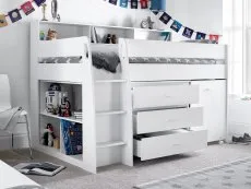 Bedmaster Ersa 3ft Single White Wooden Mid-Sleeper Bed Frame