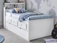 Bedmaster Bedmaster Veera 3ft Single White Wooden Bed Frame