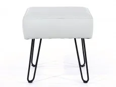 Core Soft Furnishings Grey Faux Leather Rectangular Stool