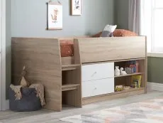 Birlea Birlea Leyton White and Oak Effect Cabin Bed Frame