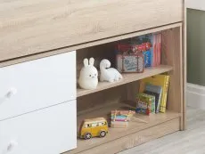 Birlea Birlea Leyton White and Oak Effect Cabin Bed Frame