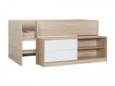 Birlea Furniture & Beds Birlea Leyton 3ft Single White and Oak Effect Cabin Bed Frame