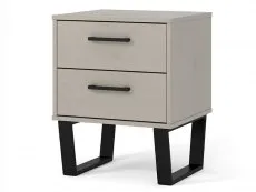 Core Core Texas Grey Waxed Pine 2 Drawer Bedside Table