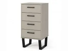 Core Core Texas Grey Waxed Pine 4 Drawer Narrow Chest of Drawers