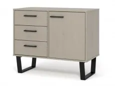 Core Products Core Texas Grey Waxed Pine 1 Door 3 Drawer Small Sideboard