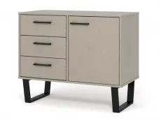 Core Core Texas Grey Waxed Pine 1 Door 3 Drawer Small Sideboard