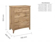 Birlea Furniture & Beds Birlea Hampstead Oak 3+2 Drawer Chest of Drawers