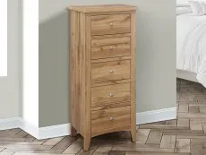 Birlea Birlea Hampstead Oak 5 Drawer Tall Narrow Chest of Drawers