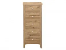 Birlea Birlea Hampstead Oak 5 Drawer Tall Narrow Chest of Drawers