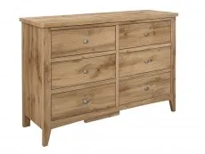 Birlea Hampstead Oak 3+3 Drawer Wide Chest of Drawers