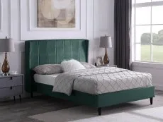 Seconique Seconique Amelia Green Fabric Bed Frame