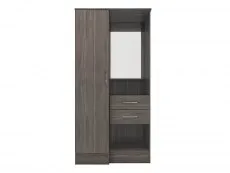 Seconique Seconique Nevada Black 1 Door 2 Drawer Mirrored Wardrobe